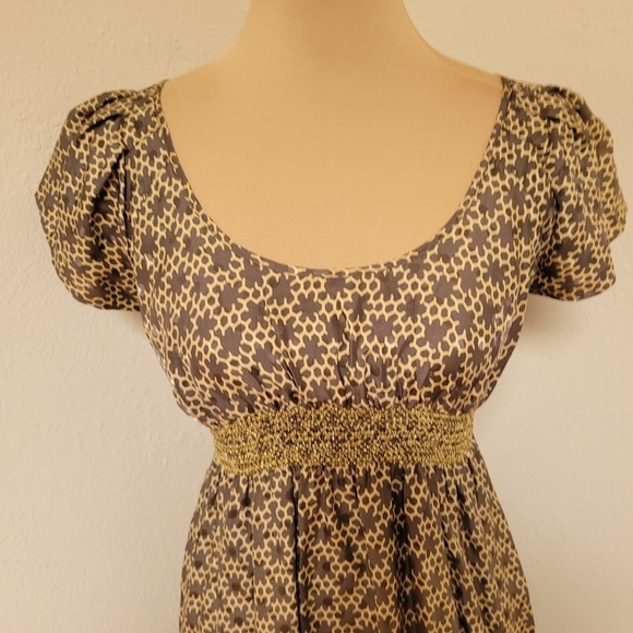 Anthropologie Corey Lynn Calter Honeycomb Print Silk Dress - Picture 3 of 7